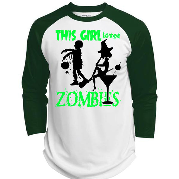 This Girl Loves Zombies T Shirt, Wait For Halloween T Shirt, Awesome T-Shirts  (Polyester Game Baseball Jersey)