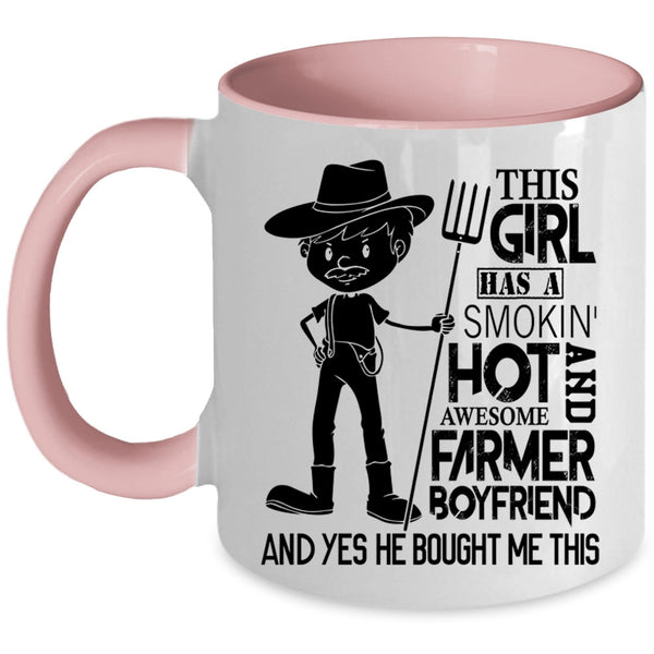 Awesome Farmer Coffee Mug, This Girl Has A Farmer Boyfriend Accent Mug