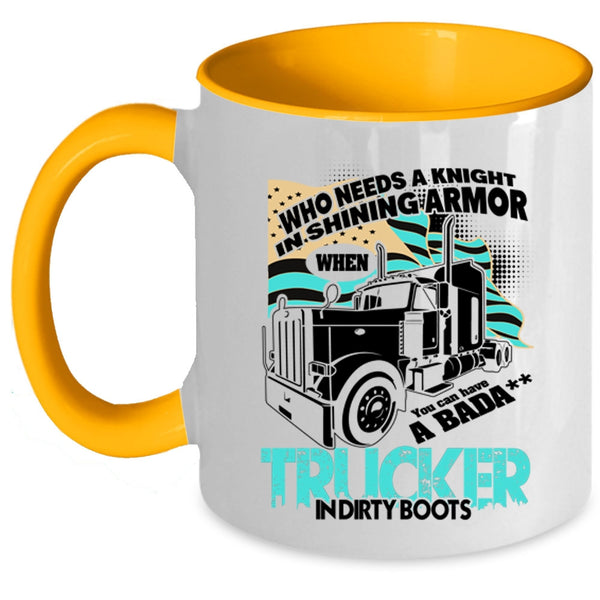 Cool American Flag Coffee Mug, You Can Have A Trucker In Dirty Boots Accent Mug