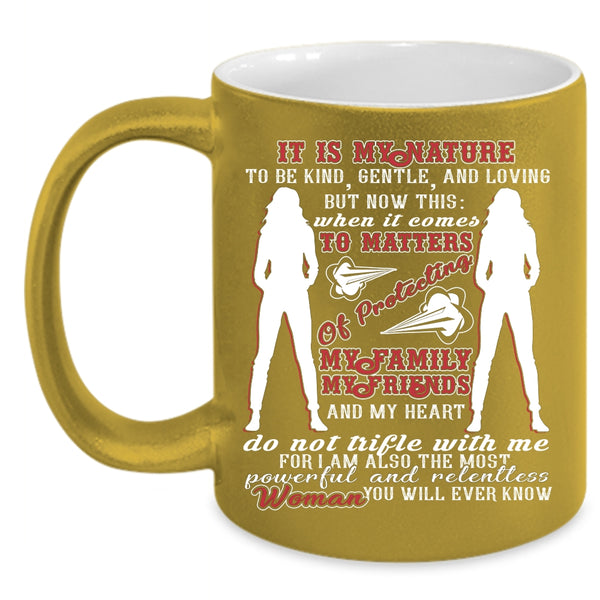 My Family My Friends And My Heart Coffee Mug, Cool Woman Coffee Cup