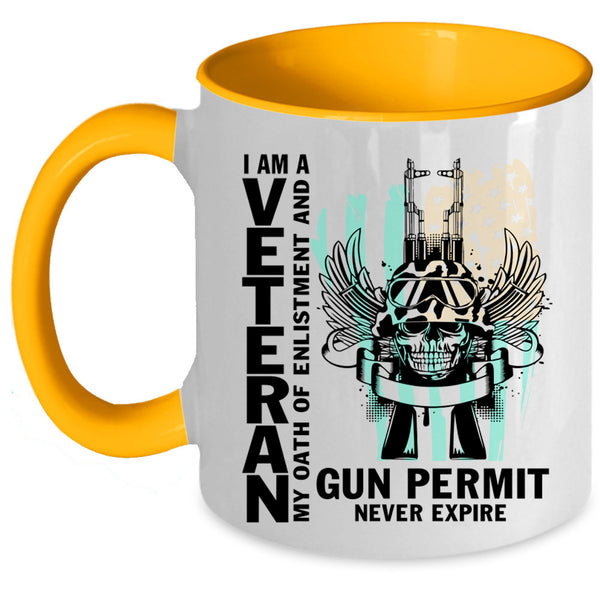 Funny Gift For Grandpa Coffee Mug, I Am A Veteran Accent Mug
