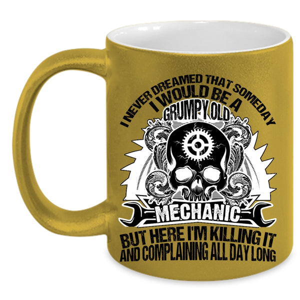 Best Gift For My Grandpa Coffee Mug, I Would Be A Grumpy Old Mechanic Accent Mug