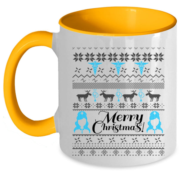 Christmas Gift For Nurse Coffee Mug, Merry Christmas Accent Mug