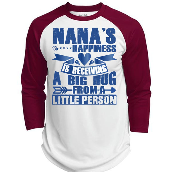 Nana's Happiness Is Receiving A Big Hug T Shirt, Being A Nana T Shirt, Awesome T-Shirts  (Polyester Game Baseball Jersey)