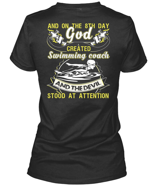 God Created Swimming Coach T Shirt, Being A Swimmer T Shirt