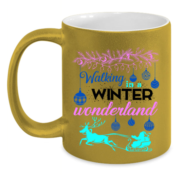 Cute Christmas Coffee Mug, Walking In A Winter Wonderland Accent Mug