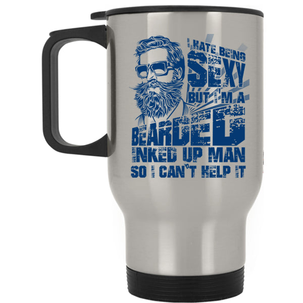 Cool Gift For My Dad Travel Mug, I'm A Bearded Inked Up Man Mug