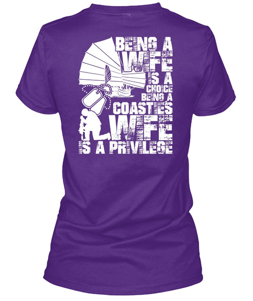 Being A Wife T Shirt, Coasties Wife T Shirt