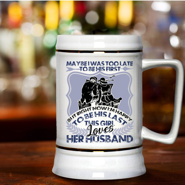 Gift For Wedding Beer Stein 22oz, This Girl Loves Her Husband Beer Mug