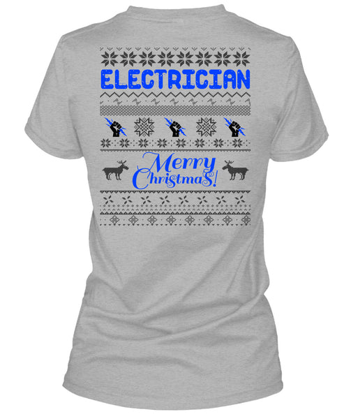 Electrician Merry Christmas T Shirt, Winter Holiday T Shirt