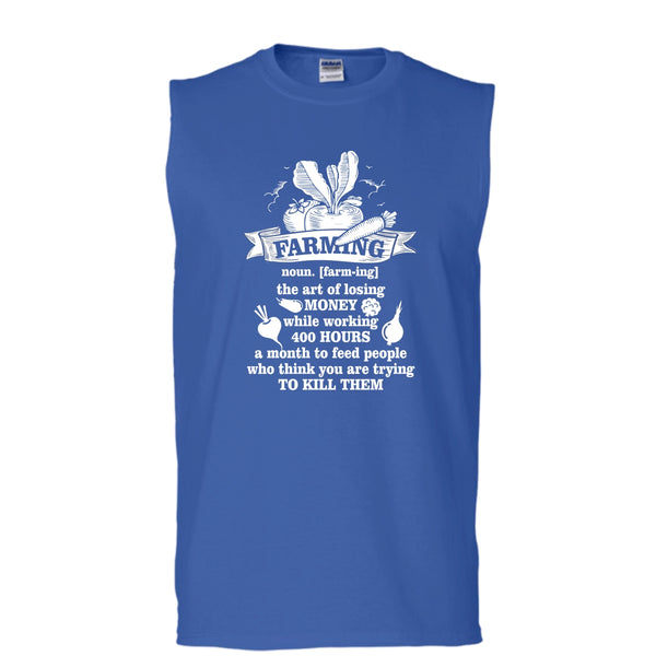 Farming T Shirt, The Art Of Losing Money T Shirt, Cool T Shirt (Men's Cotton Sleeveless)