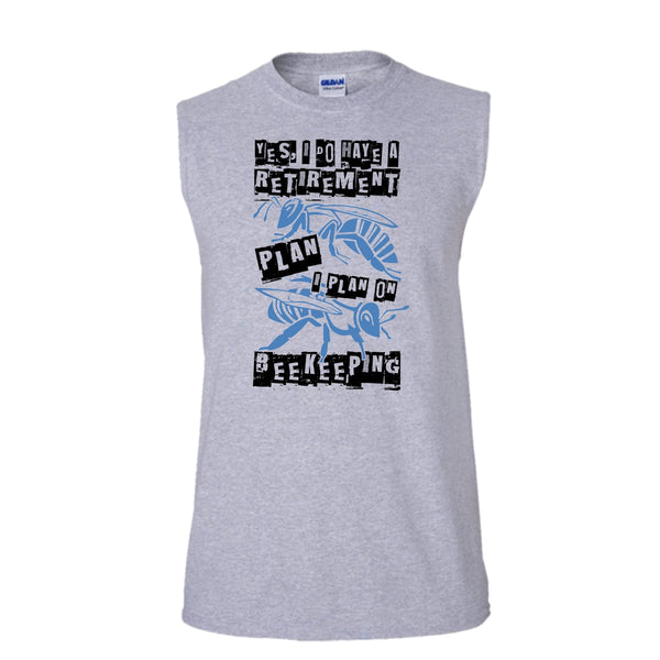 I Do Have A Retirement Plan T Shirt, Coolest Beekeeper T Shirt, Awesome t-shirts (Men's Cotton Sleeveless)