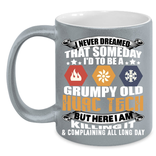 I'd To Be A Grampy Old Hvac Tech Coffee Mug, Cool Grandpa Coffee Cup