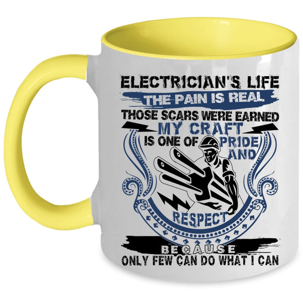 Cool Gift For Electricians Coffee Mug, Electrician's Life Accent Mug