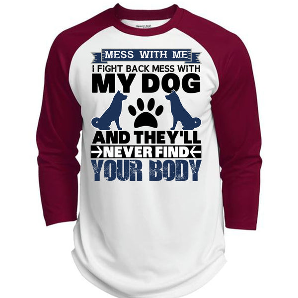 I Fight Back Mess With My Dog T Shirt, I Love My Dog T Shirt, Awesome T-Shirts  (Polyester Game Baseball Jersey)