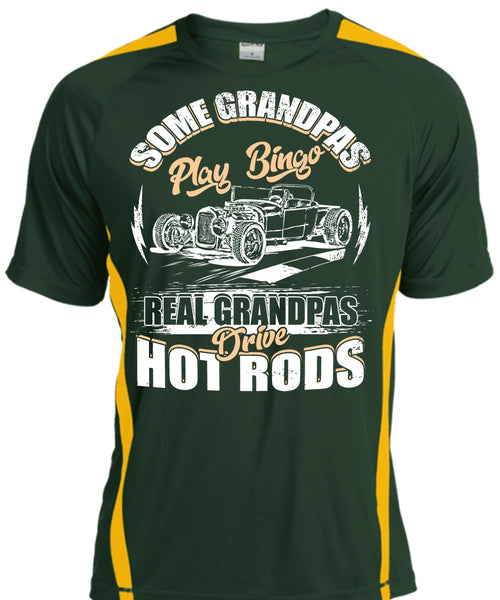 Real Grandpas Drive Hot Rod T Shirt, Grandpas Play Bingo T Shirt, Cool Shirt