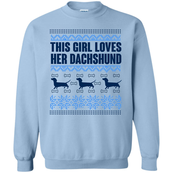 Coolest Merry Christmas T Shirt, This Girl Loves Her Dachshund Sweatshirt