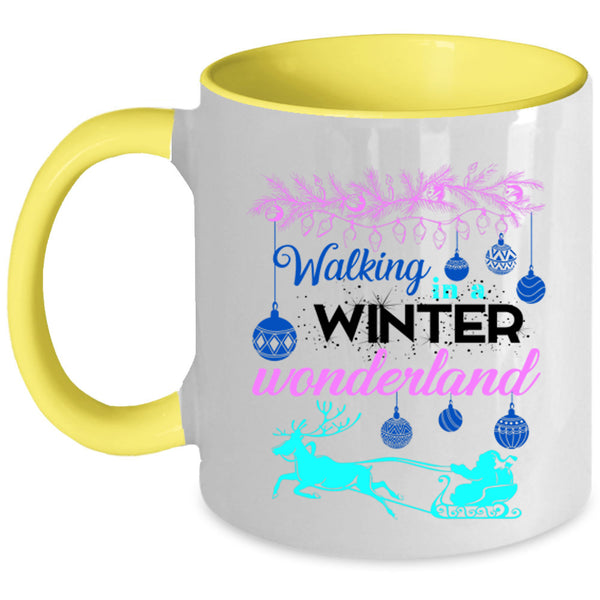 Cute Christmas Coffee Mug, Walking In A Winter Wonderland Accent Mug