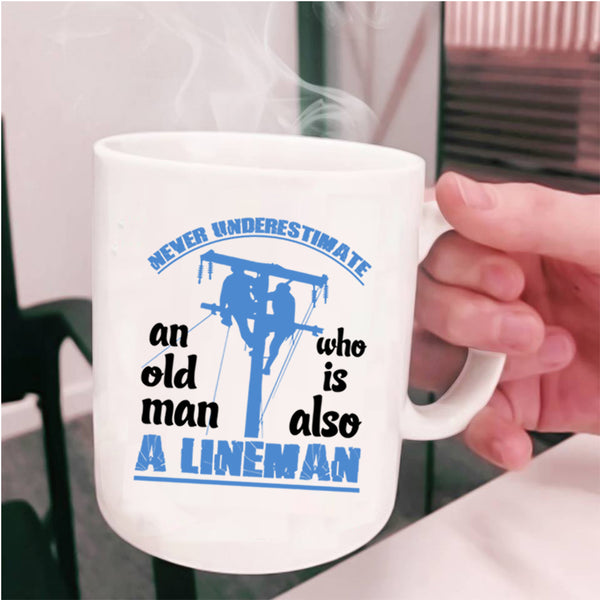 Awesome Grandpas Coffee Mug, Old Man Is A Lineman Cup