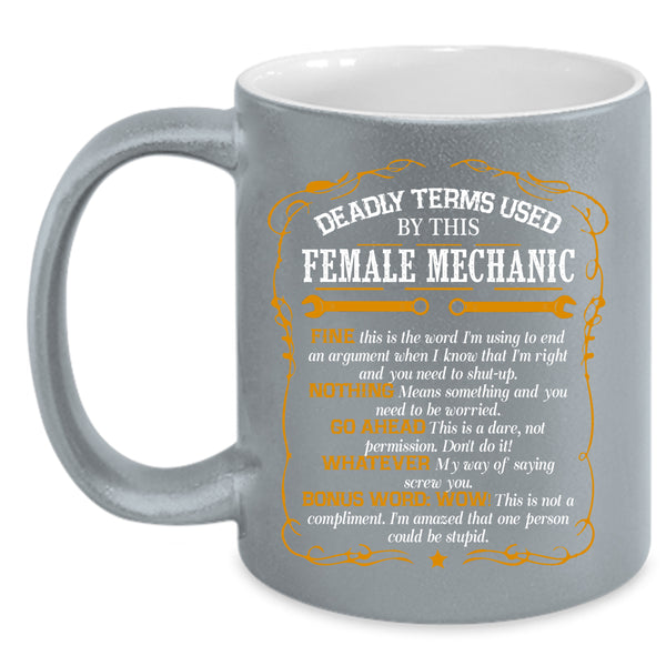 Female Mechanic Coffee Mug, Cool Gift For Mom Coffee Cup