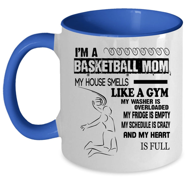 Awesome Basketball Mom Coffee Mug, I'm A Basketball Mom Accent Mug