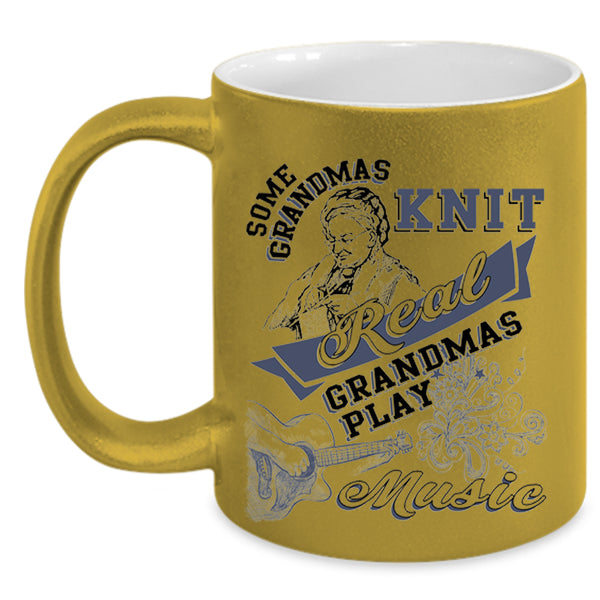 Funny Grandma Coffee Mug, Real Grandmas Play Music Accent Mug