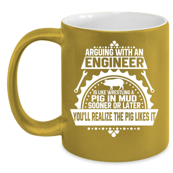 Arguing With An Engineer Coffee Mug, Funny Engineers Coffee Cup