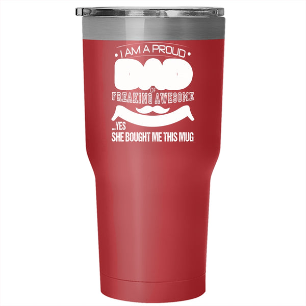 I Am A Proud Dad Of An Inventory Auditor Tumbler 30 oz Stainless Steel, Awesome Dad Travel Mug