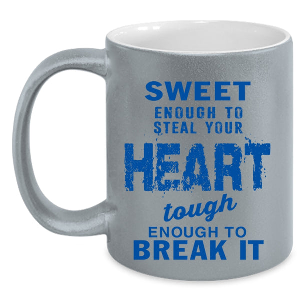 Cool Couple Coffee Mug, Sweet Enough To Steal Your Heart Accent Mug