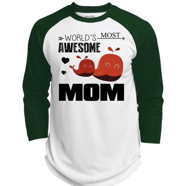 World's Most Awesome Mom T Shirt, Mother's Day T Shirt  (Polyester Game Baseball Jersey)