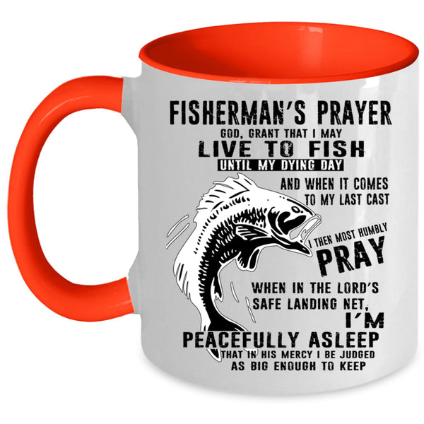 Cool Gift For Fisherman Coffee Mug, Fisherman's Prayer Accent Mug