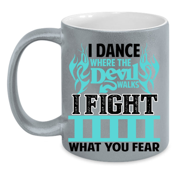 Awesome Firefighter Coffee Mug, I Dance Where The Devil Walks Accent Mug