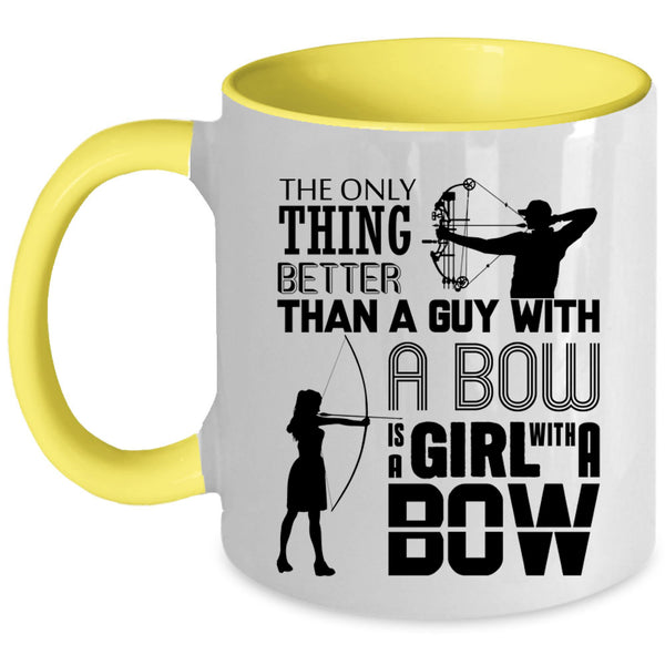 A Girl With A Bow Coffee Mug, Guy With A Bow Accent Mug