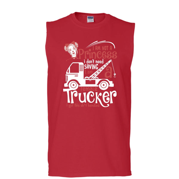 I'm Not A Princess T Shirt, I'm Female Trucker Tank Top (Men's Cotton Sleeveless)