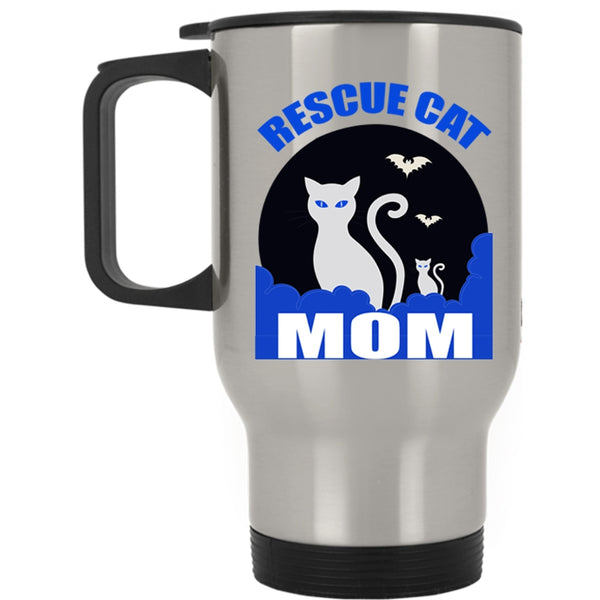 Best Gift For Mom Travel Mug, Rescue Cat Mom Mug