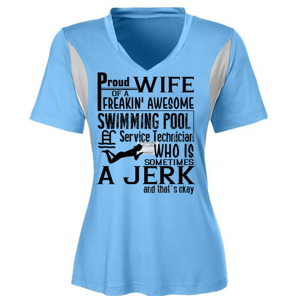 Proud Wife Of A Freaking Awesome Swimming T Shirt, I Love Swimmer T Shirt, Awesome T-Shirts