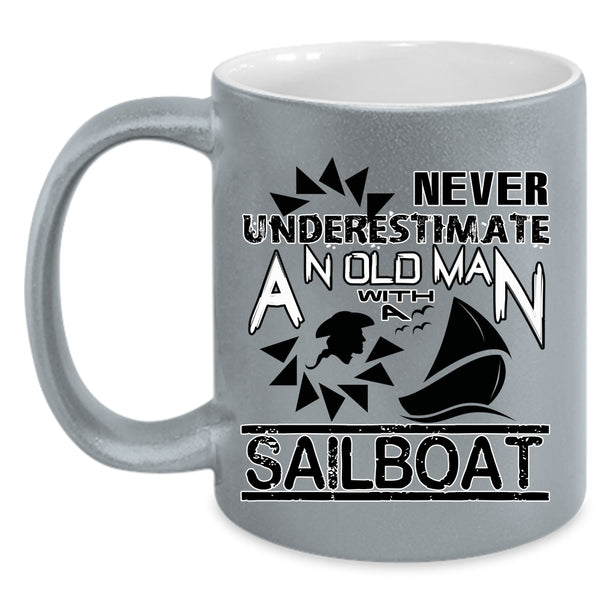 Funny Grandpas Coffee Mug, An Old Man With A Sailboat Accent Mug