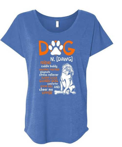 Dog Friend Cuddle Buddy Walking T Shirt, I Love My Dog T Shirt, Cool Shirt (Ladies' Triblend Dolman Sleeve)