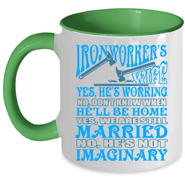 Just Married Coffee Mug, Ironworker's Wife Accent Mug