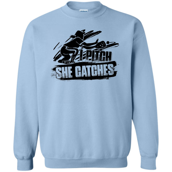 Gift For Baseball Player T Shirt, I Pitch She Catches Sweatshirt