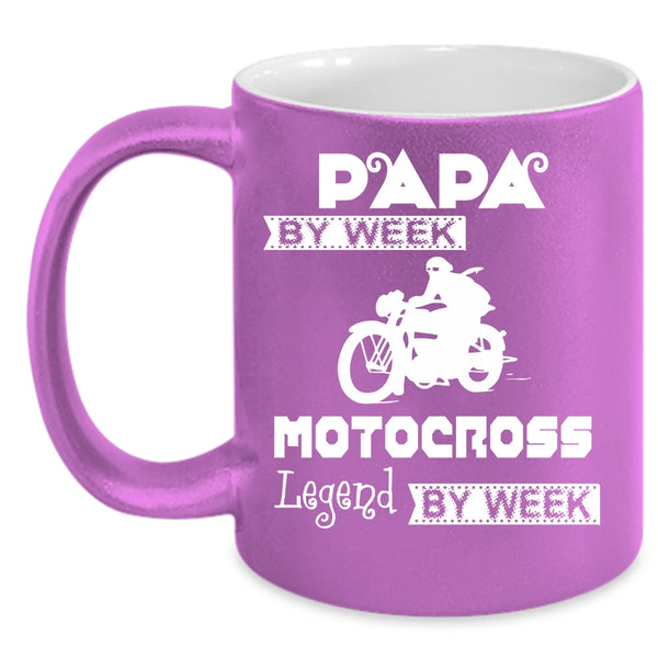Papa By Week Coffee Mug, Motocross Legend By Week Coffee Cup