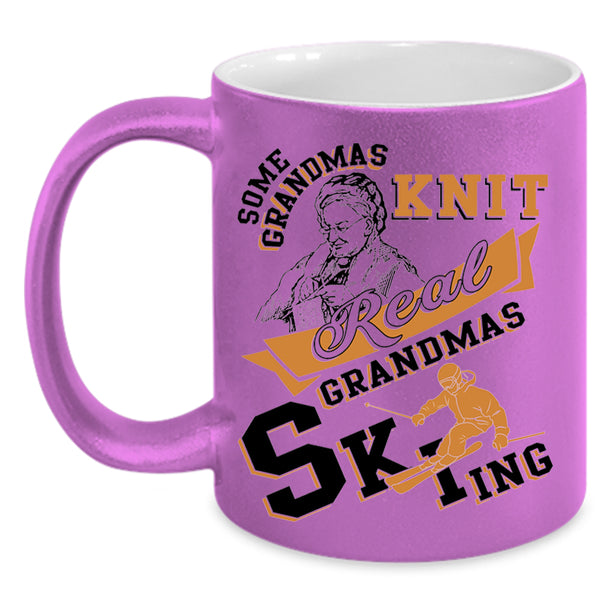 Awesome Grandmas Coffee Mug, Real Grandmas Skiing Accent Mug