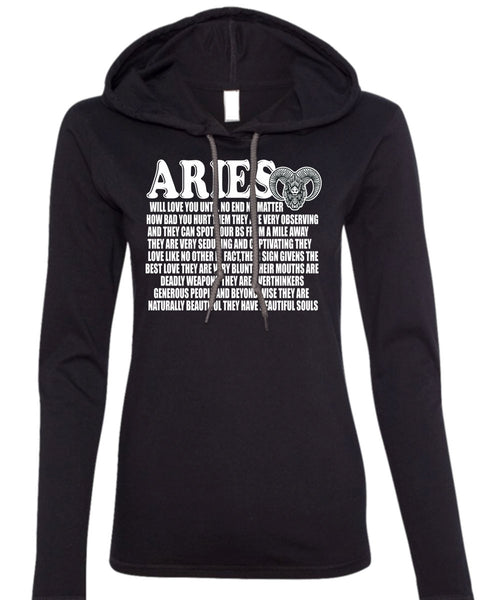 Aries Will Love You T Shirt, They Have Beautiful Souls T Shirt (Anvil Ladies Ringspun Hooded)