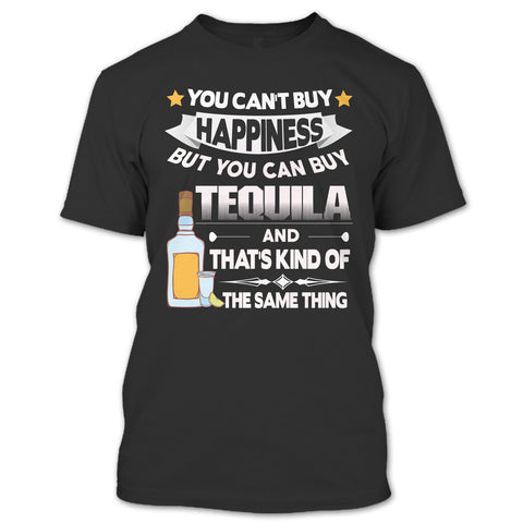 A black t-shirt with the shopify logo