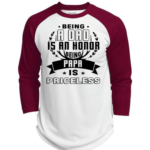 Being A Dad Is An Honor Being Papa Is Priceless T Shirt, Being A Father T Shirt, Awesome T-Shirts  (Polyester Game Baseball Jersey)