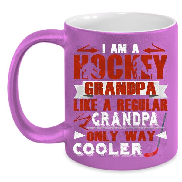 I Am A Hockey Grandpa Coffee Mug, Cool Grandpa Coffee Cup