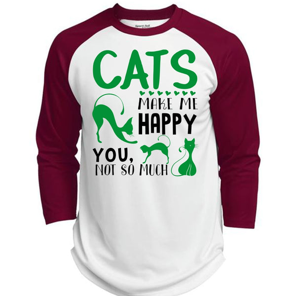 Cats Make Me Happy T Shirt, I Love Cat T Shirt, Favorite T Shirt  (Polyester Game Baseball Jersey)