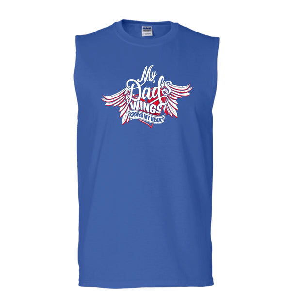 My Dad Wing's Cover My Heart T Shirt, Dad's Wing Tank Top (Men's Cotton Sleeveless)