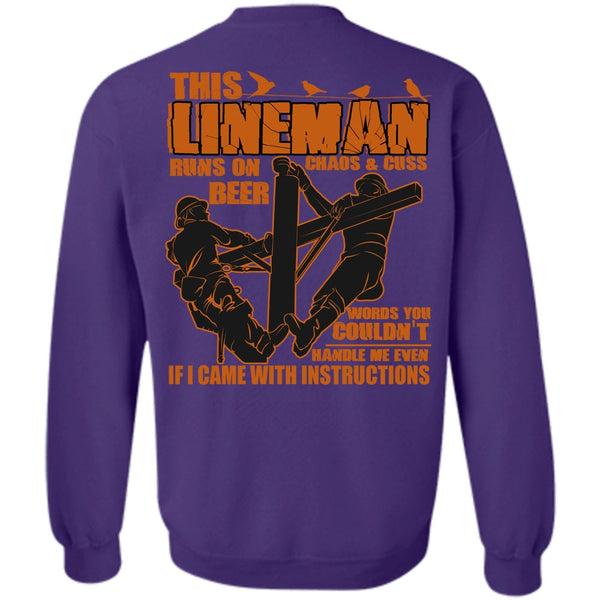 I Love Lineman T Shirt, I Came With Instructions Sweatshirt