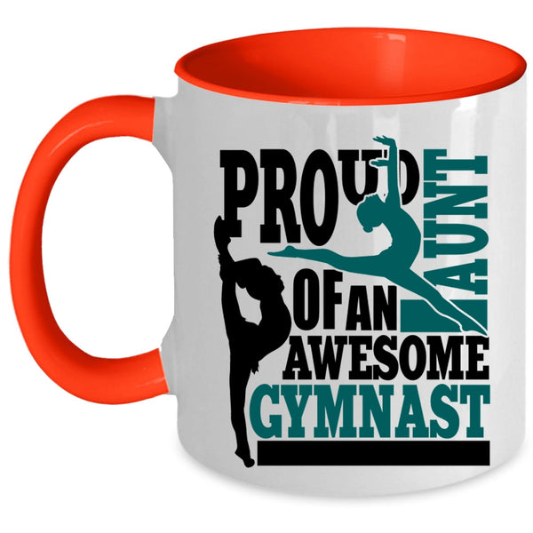 Cool Auntie Coffee Mug, Proud Aunt Of An Awesome Gymnast Accent Mug